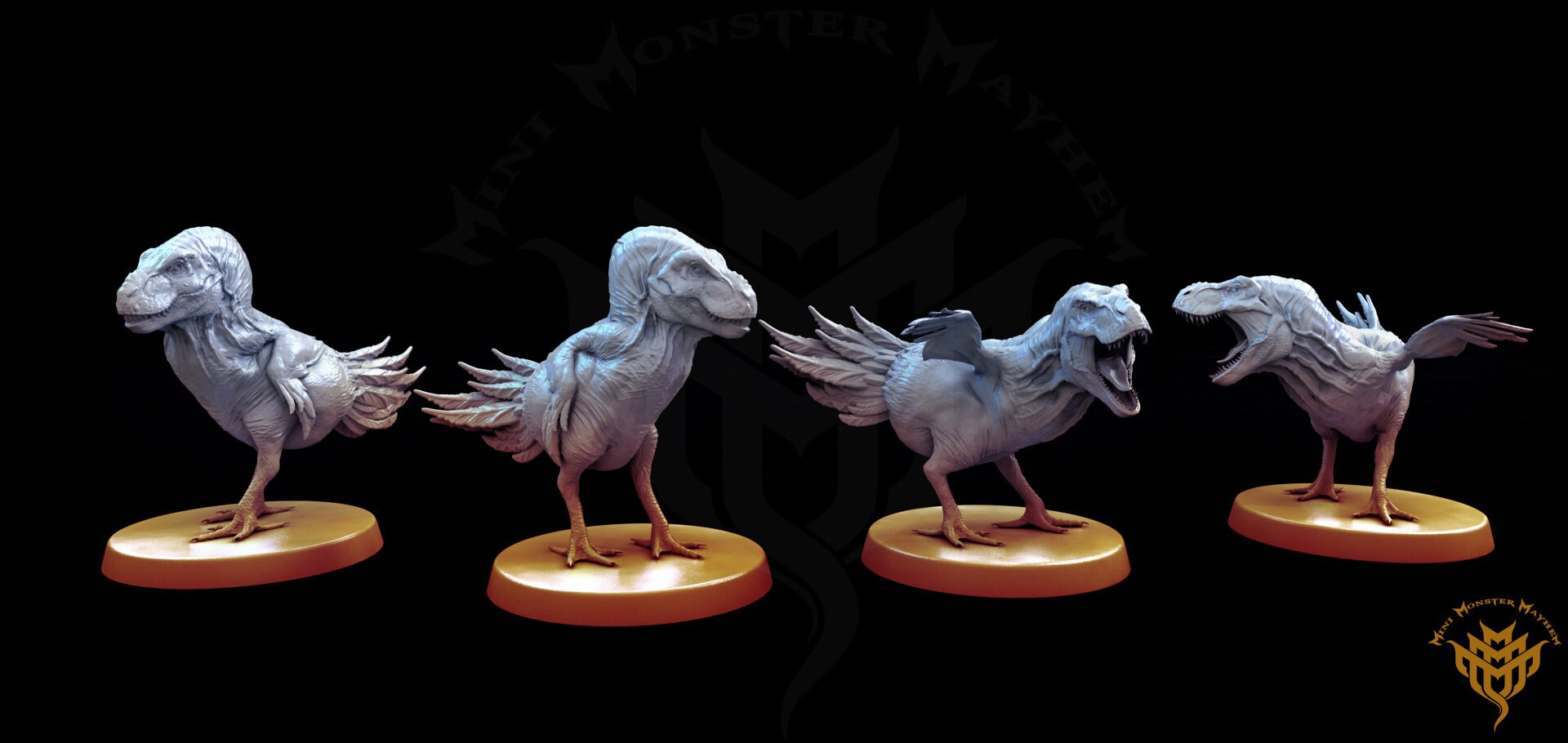 Chicken T Rex - Apex Rex - 25mm tall Mini Monster Mayhem Printed Miniatures | Dungeons & Dragons | Pathfinder | Tabletop