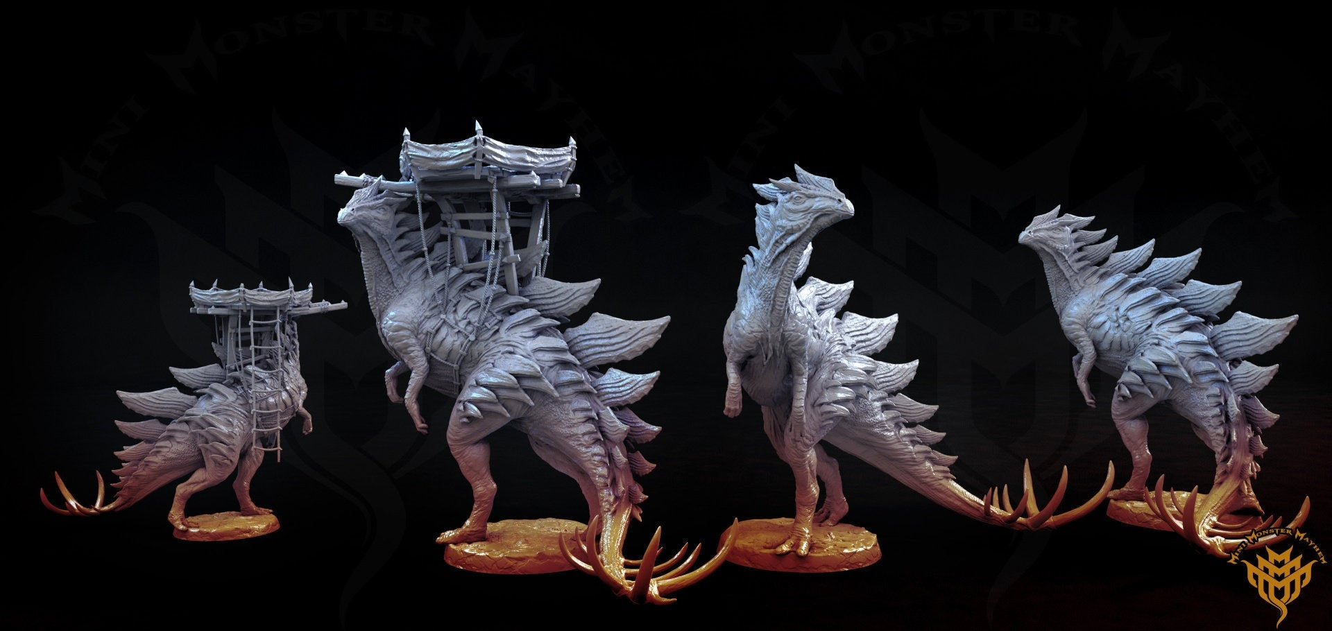 Stegosaurus Painted Bundle - 2 Mini Monster Mayhem Printed Miniatures | Dungeons & Dragons | Pathfinder | Tabletop