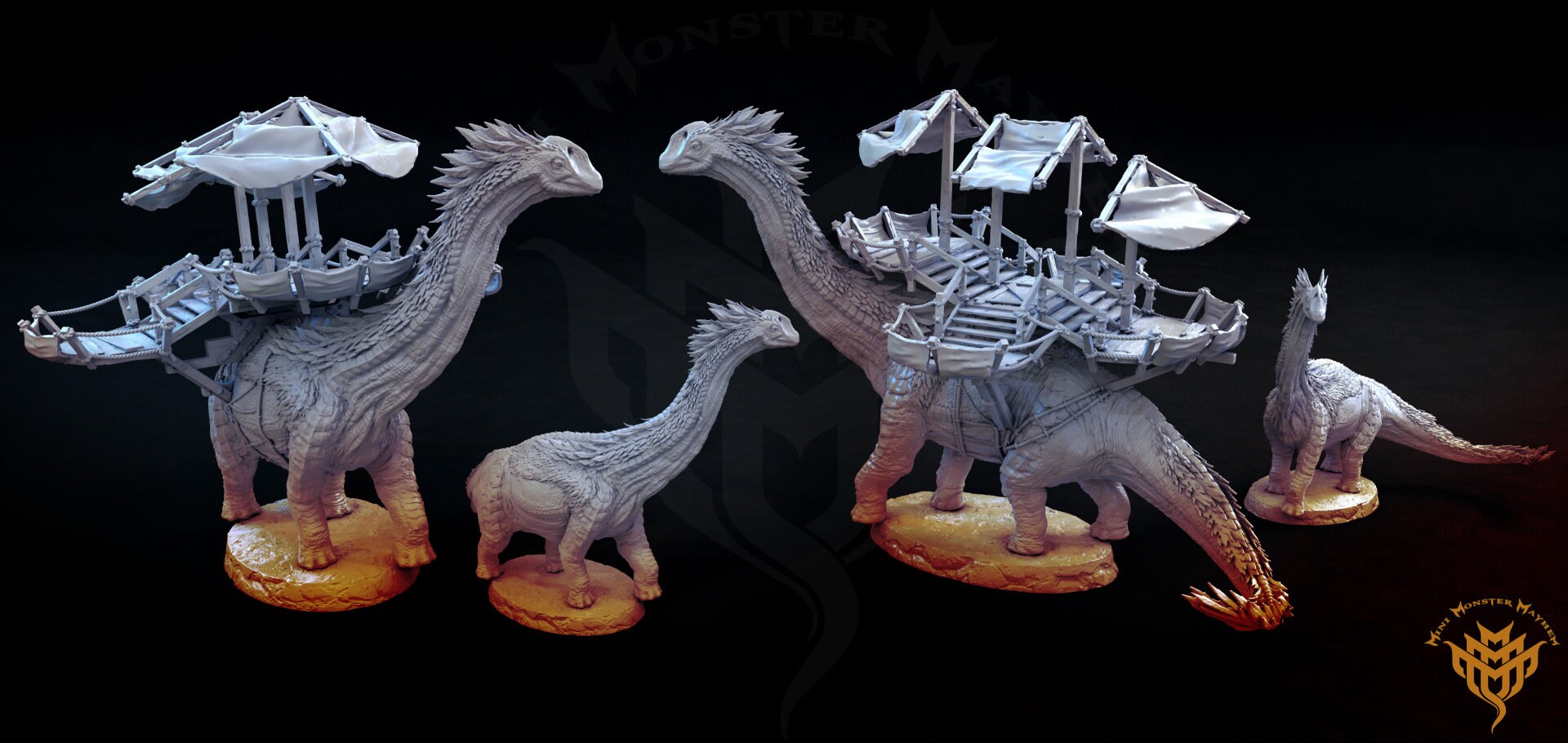 Long Necked Sauropod Painted Model - Mini Monster Mayhem Printed Miniature | Dungeons & Dragons | Pathfinder | Tabletop