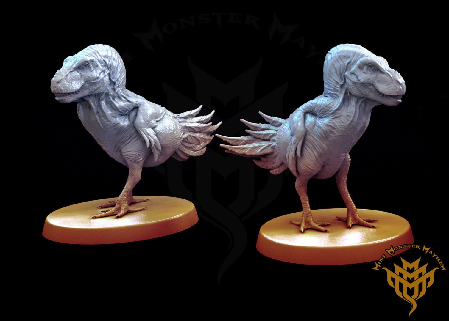 Chicken T Rex - Apex Rex - 25mm tall Mini Monster Mayhem Printed Miniatures | Dungeons & Dragons | Pathfinder | Tabletop