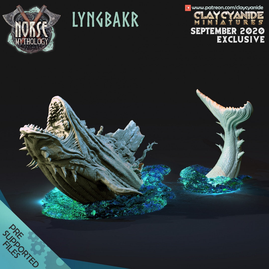 Lyngbakr, Norse Sea Monster Painted Model - Clay Cyanide Printed Miniature | Dungeons & Dragons | Pathfinder | Tabletop