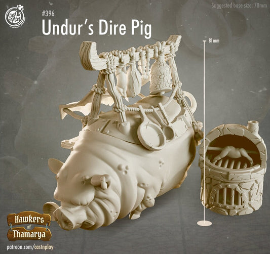 Chef's Dire Pig - Cast n Play Printed Miniature Terrain | Dungeons & Dragons | Pathfinder | Tabletop