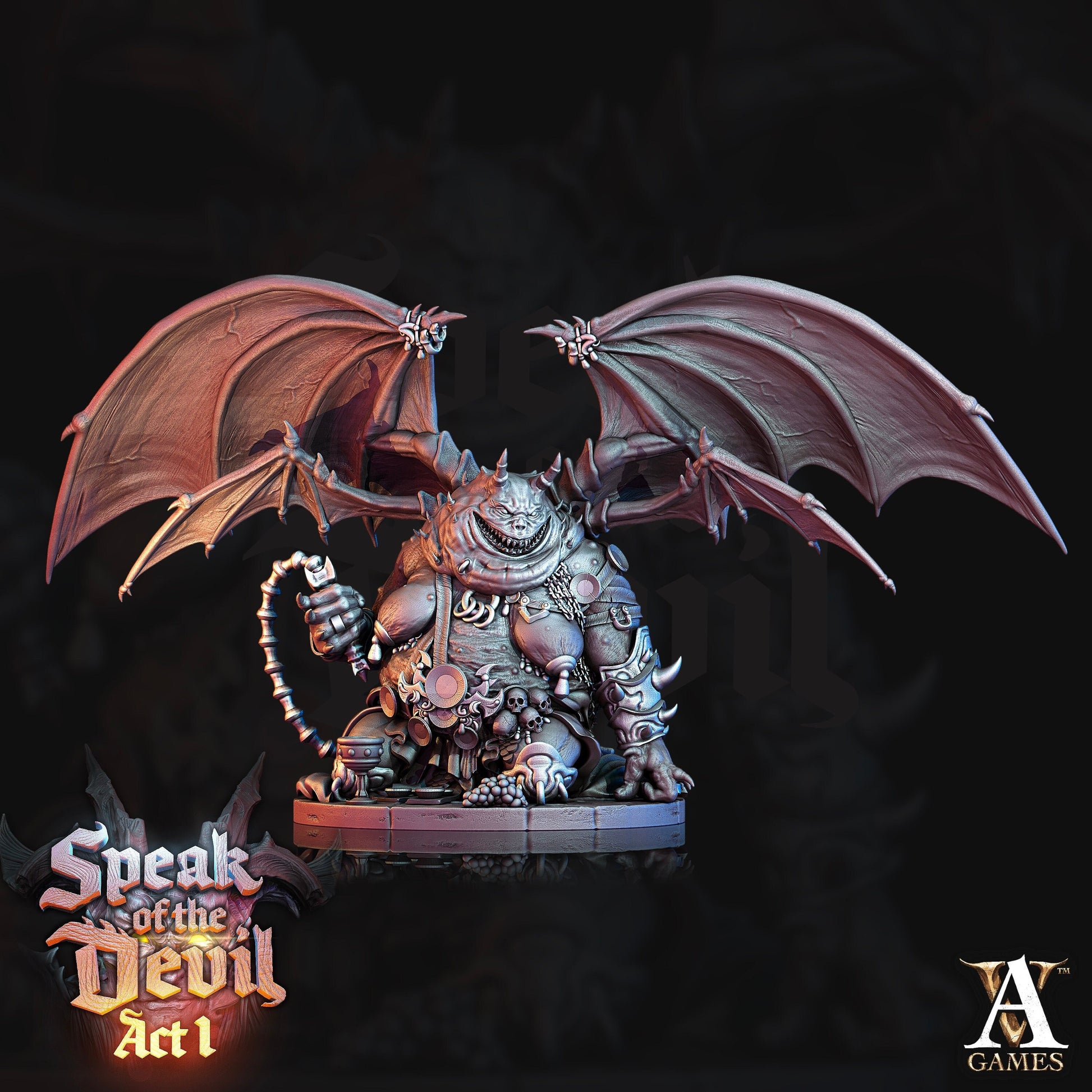 Anixorian Devil - Archvillain Games Printed Miniature | Dungeons & Dragons | Pathfinder | Tabletop