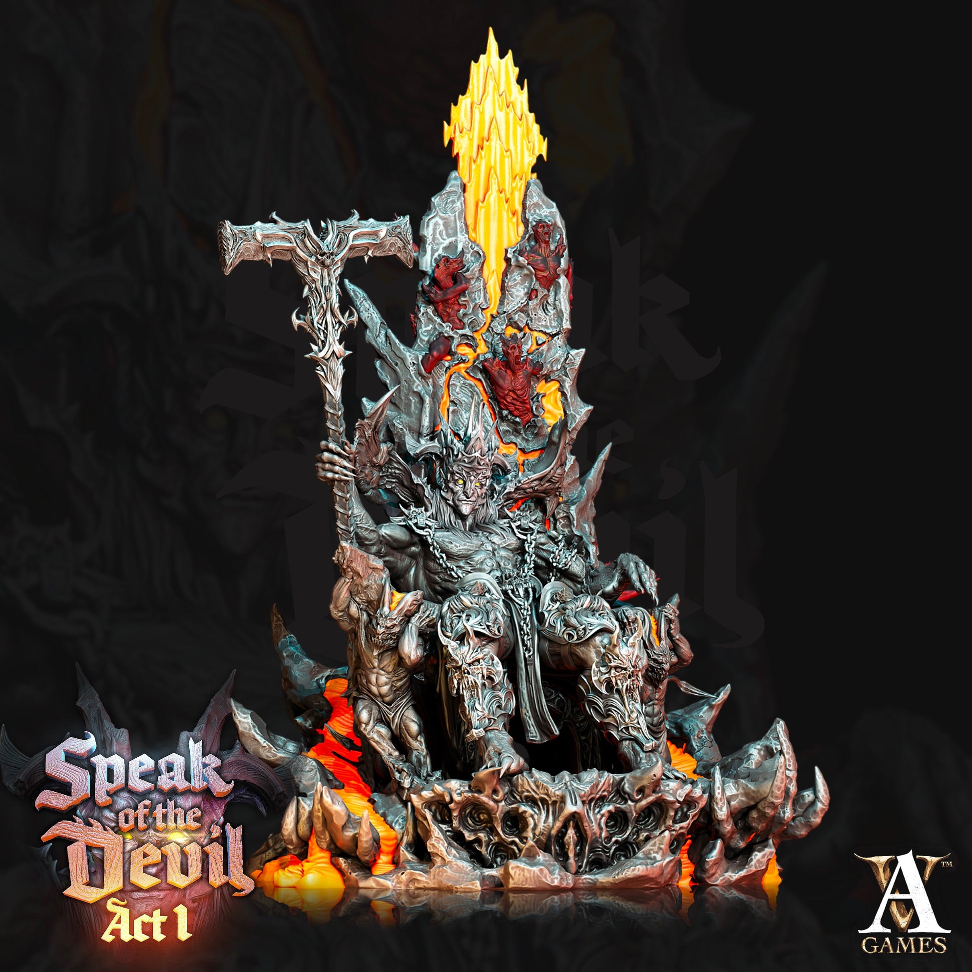 Asmodeus, Devil King Painted Model - Archvillain Games Printed Miniature | Dungeons & Dragons | Pathfinder | Tabletop