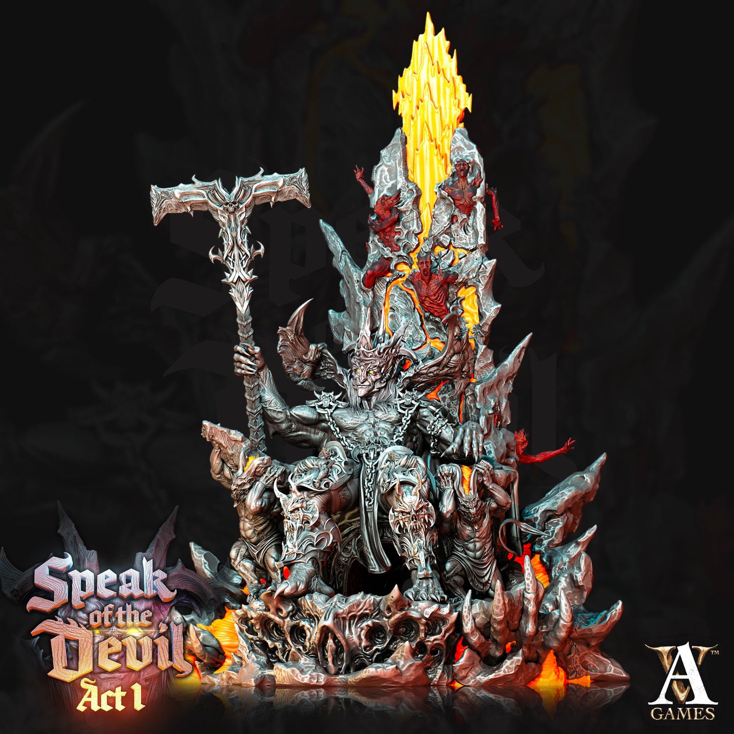 Asmodeus, Devil King Painted Model - Archvillain Games Printed Miniature | Dungeons & Dragons | Pathfinder | Tabletop