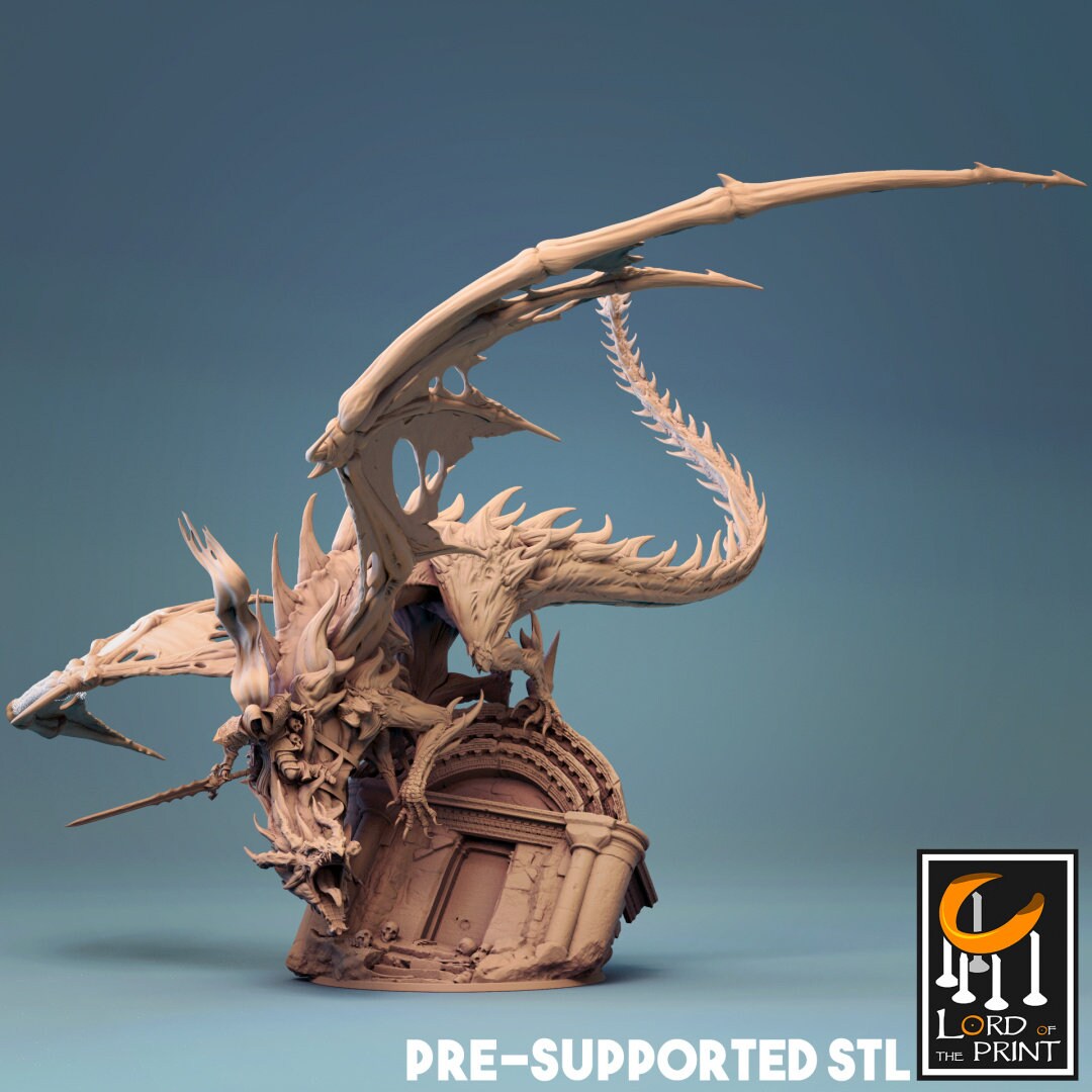 Cursed Dragon Fully Painted Model - Lord of the Print Miniature | Dungeons & Dragons | Pathfinder | Tabletop