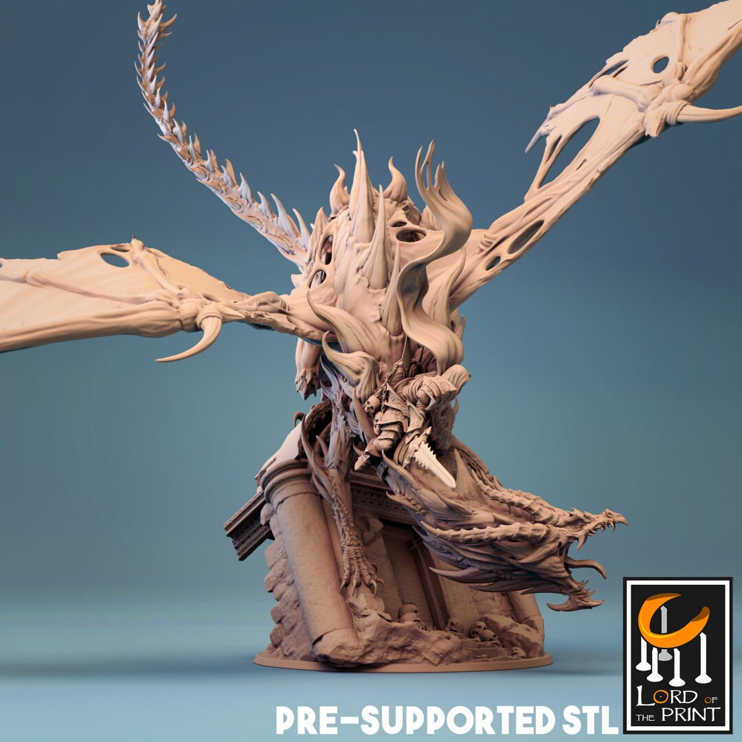 Cursed Dragon Fully Painted Model - Lord of the Print Miniature | Dungeons & Dragons | Pathfinder | Tabletop