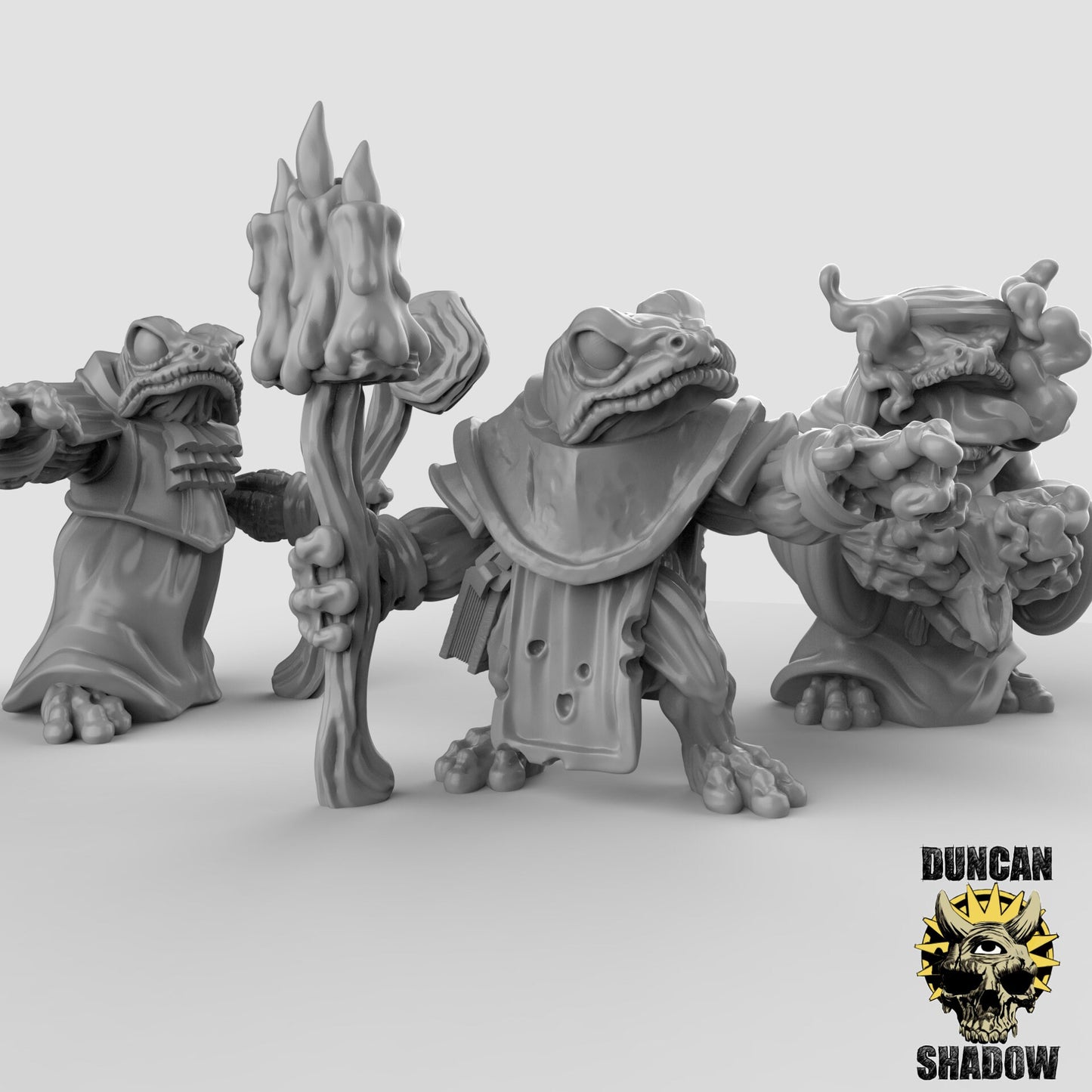 Boggard Frog Necromancer - Duncan Shadow Printed Miniature | Dungeons & Dragons | Pathfinder | Tabletop