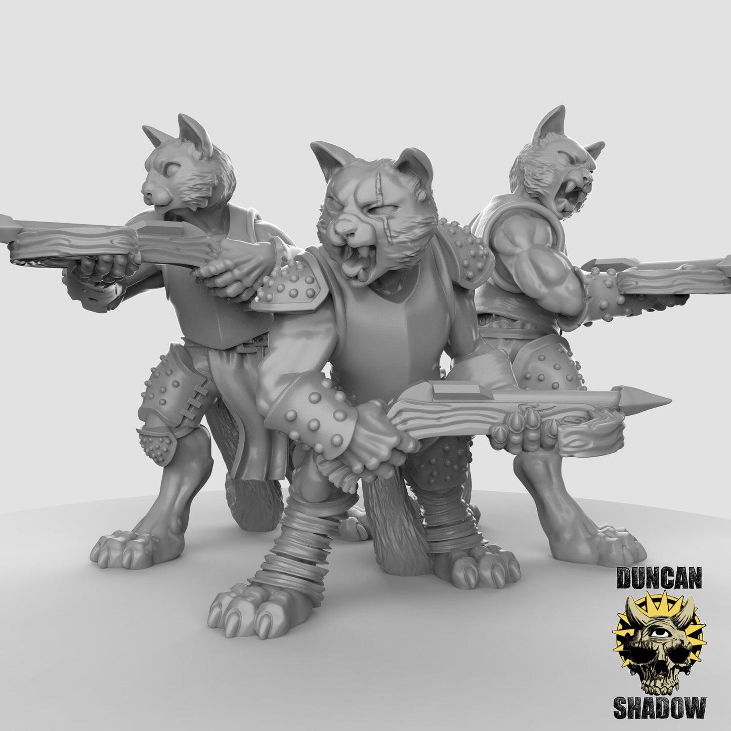 Cat Bandit with Crossbow - Tabaxi - Duncan Shadow Printed Miniature | Dungeons & Dragons | Pathfinder | Tabletop