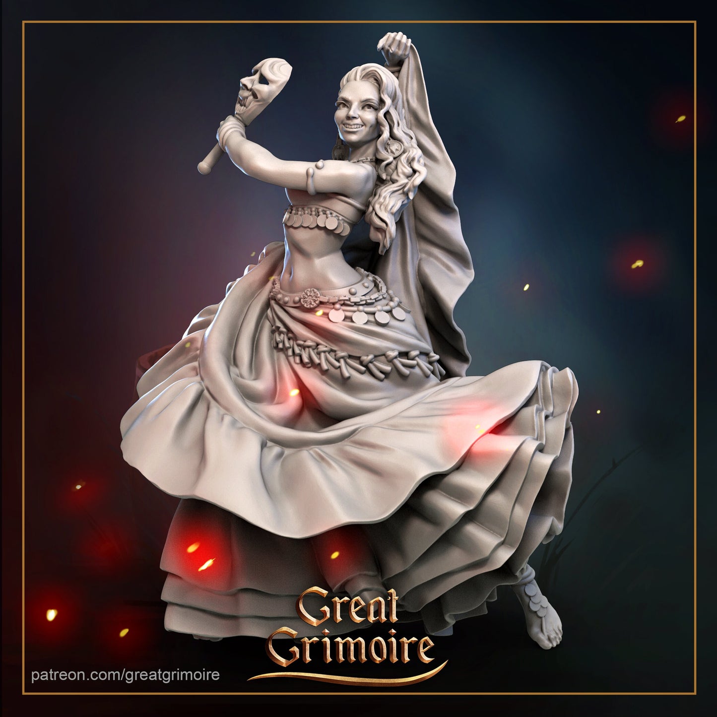 Dancer - Great Grimoire Printed Miniature | Dungeons & Dragons | Pathfinder | Tabletop