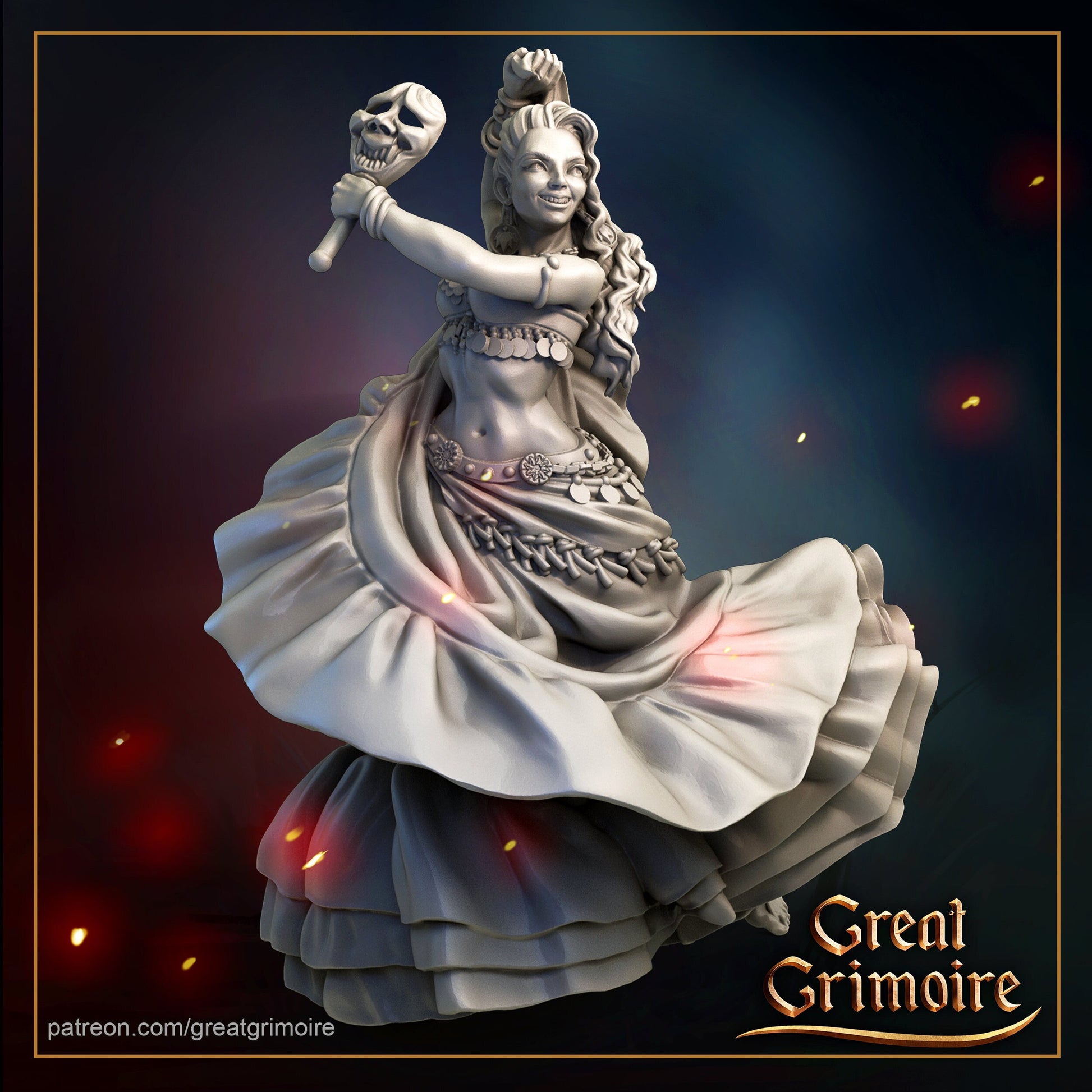 Dancer - Great Grimoire Printed Miniature | Dungeons & Dragons | Pathfinder | Tabletop