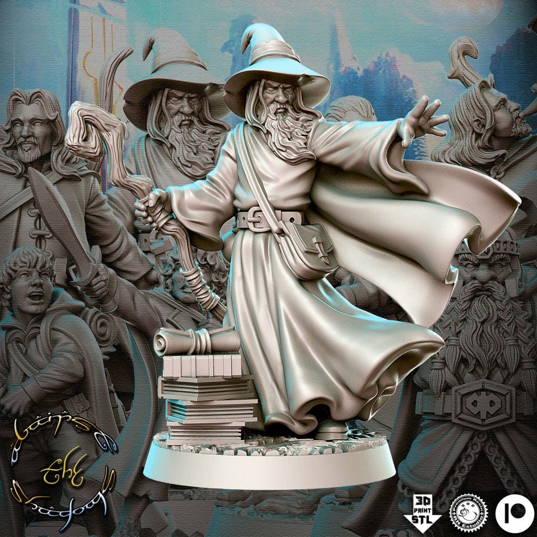 Amlund, The White Wizard - RN Estudio Printed Miniature | Dungeons & Dragons | Pathfinder | Tabletop