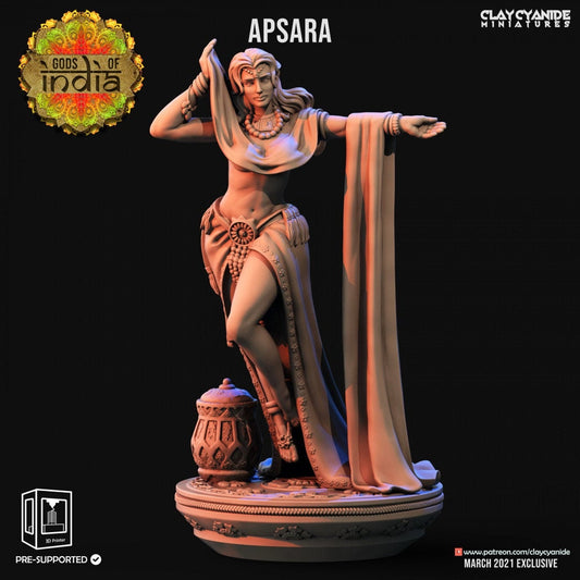 Aspara, Goddess - Clay Cyanide Printed Miniature | Dungeons & Dragons | Pathfinder | Tabletop
