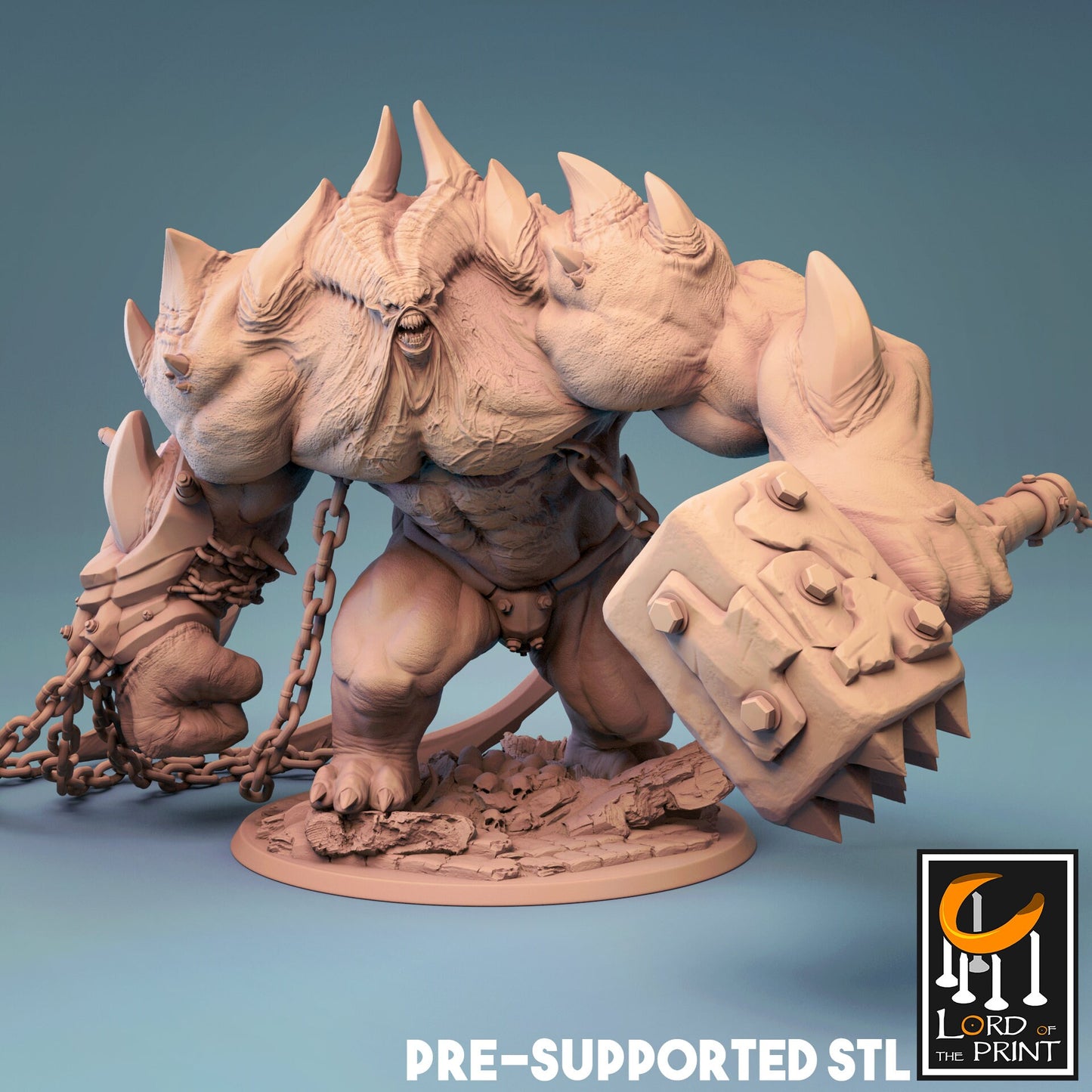 Zombie Behemoth with Hammer Painted Model - Lord of the Print Miniature | Dungeons & Dragons | Pathfinder | Tabletop