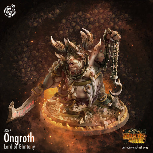 Ongroth, Lord of Gluttony - Cast n Play Printed Miniature | Dungeons & Dragons | Pathfinder | Tabletop