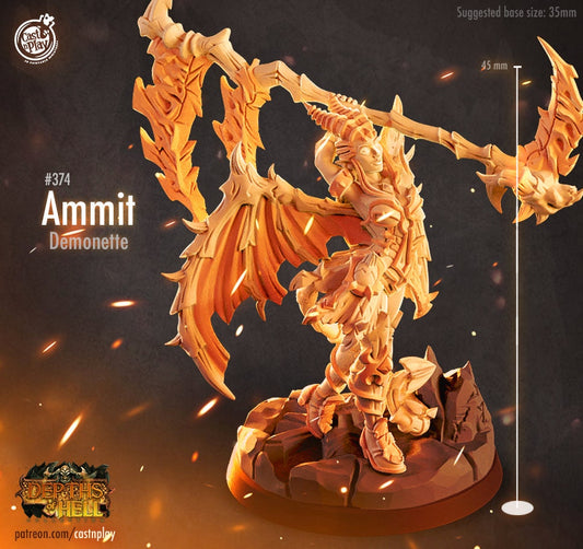 Ammit, Succubus - Cast n Play Printed Miniature | Dungeons & Dragons | Pathfinder | Tabletop