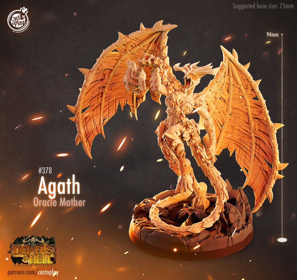 Agath, Mother of Evil Painted Model - Cast n Play Printed Miniature | Dungeons & Dragons | Pathfinder | Tabletop