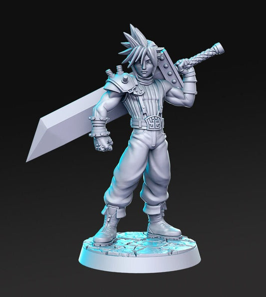 Claude, JRPG Hero - RN Estudio Printed Miniature | Dungeons & Dragons | Pathfinder | Tabletop