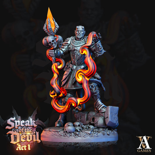 Hellfire Inquisitor - Archvillain Games Printed Miniature | Dungeons & Dragons | Pathfinder | Tabletop