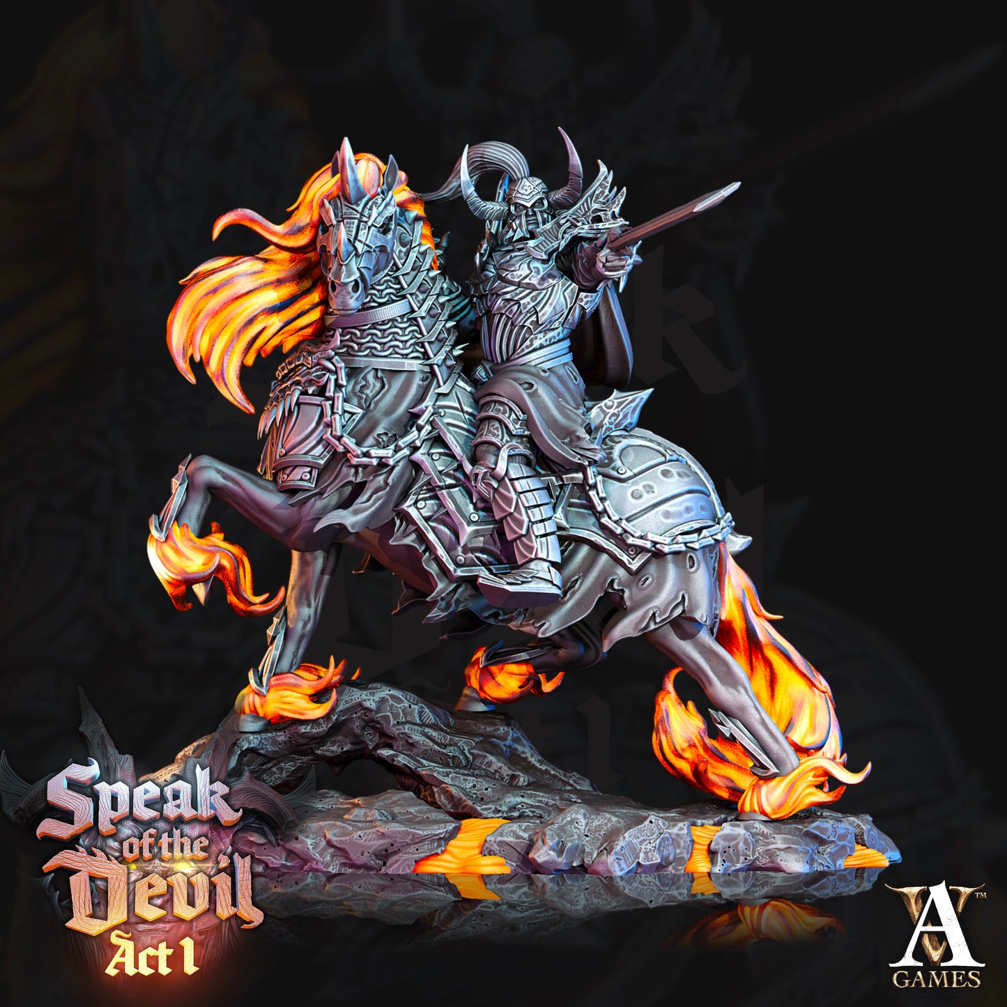 Hell Knights bundle Painted - 4 Archvillain Games Printed Miniatures | Dungeons & Dragons | Pathfinder | Tabletop