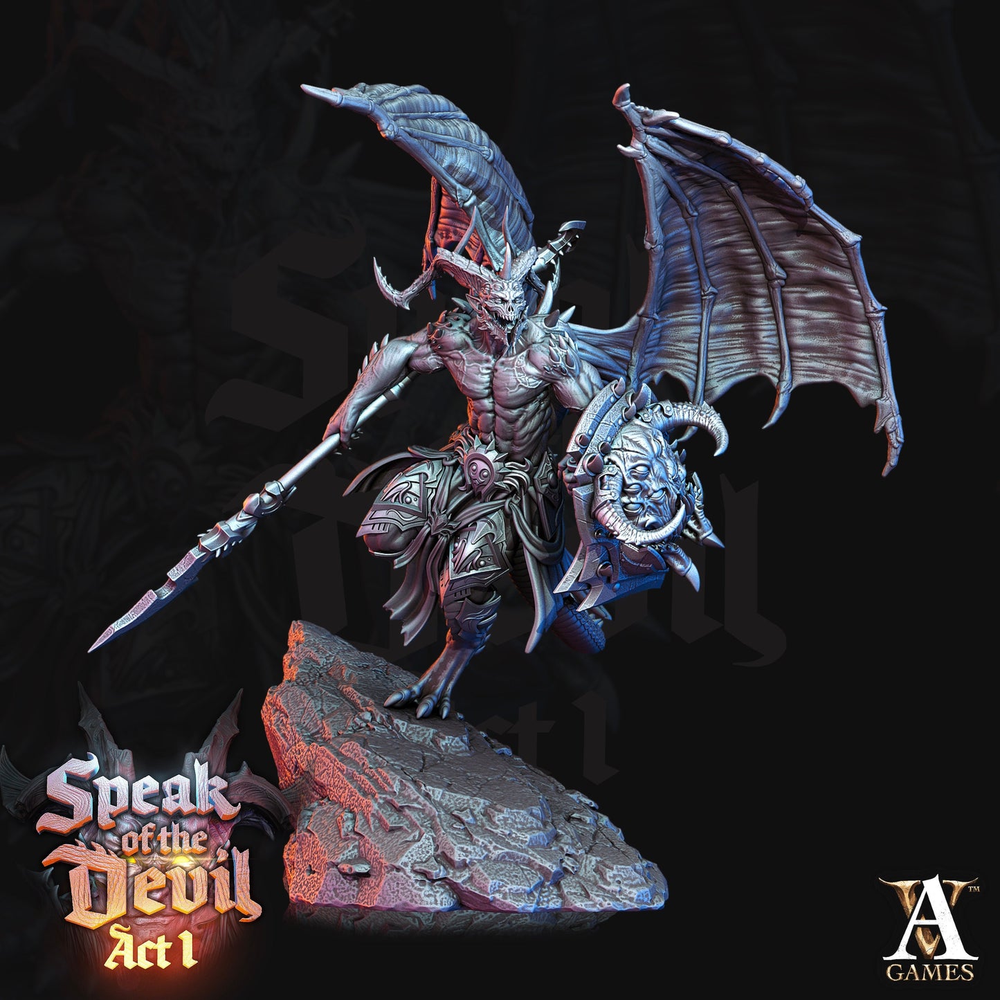 Horned Devil Painted Model - Archvillain Games Printed Miniature | Dungeons & Dragons | Pathfinder | Tabletop