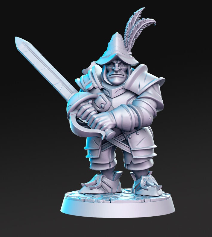 Edwin, JRPG Warrior - RN Estudio Printed Miniature | Dungeons & Dragons | Pathfinder | Tabletop