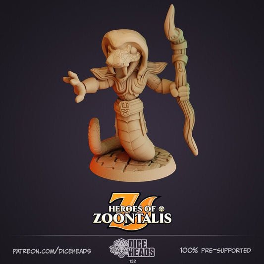 Snake Kin, Yuan Ti Wizard - Dice Heads Printed Miniatures | Dungeons & Dragons | Pathfinder | Tabletop