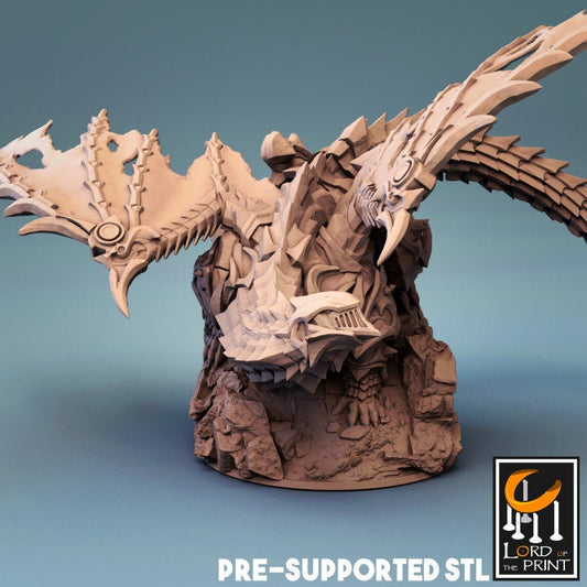 Armored Dragon - Lord of the Print Miniature | Dungeons & Dragons | Pathfinder | Tabletop