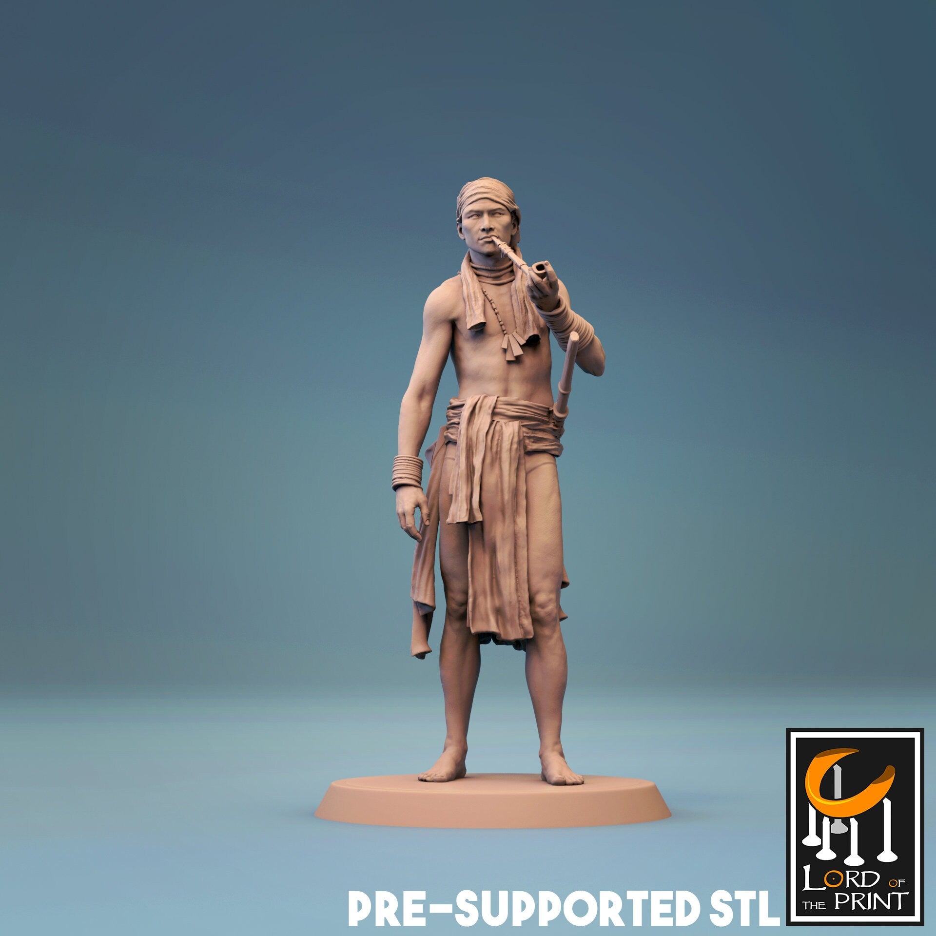 Igorot Smoker - Lord of the Print Miniature | Dungeons & Dragons | Pathfinder | Tabletop