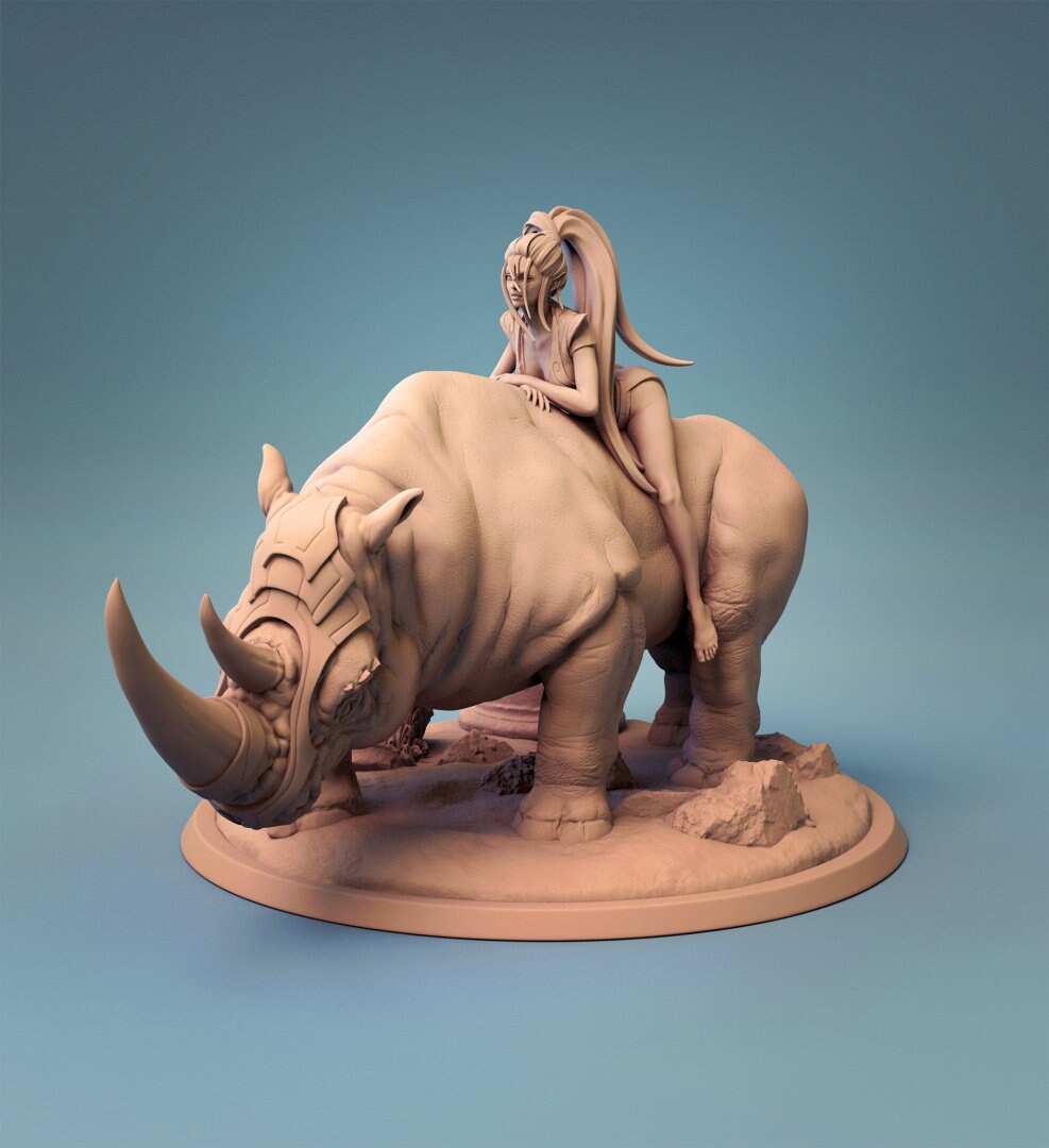 Rhinosaurus Mount - Lord of the Print Miniature | Dungeons & Dragons | Pathfinder | Tabletop