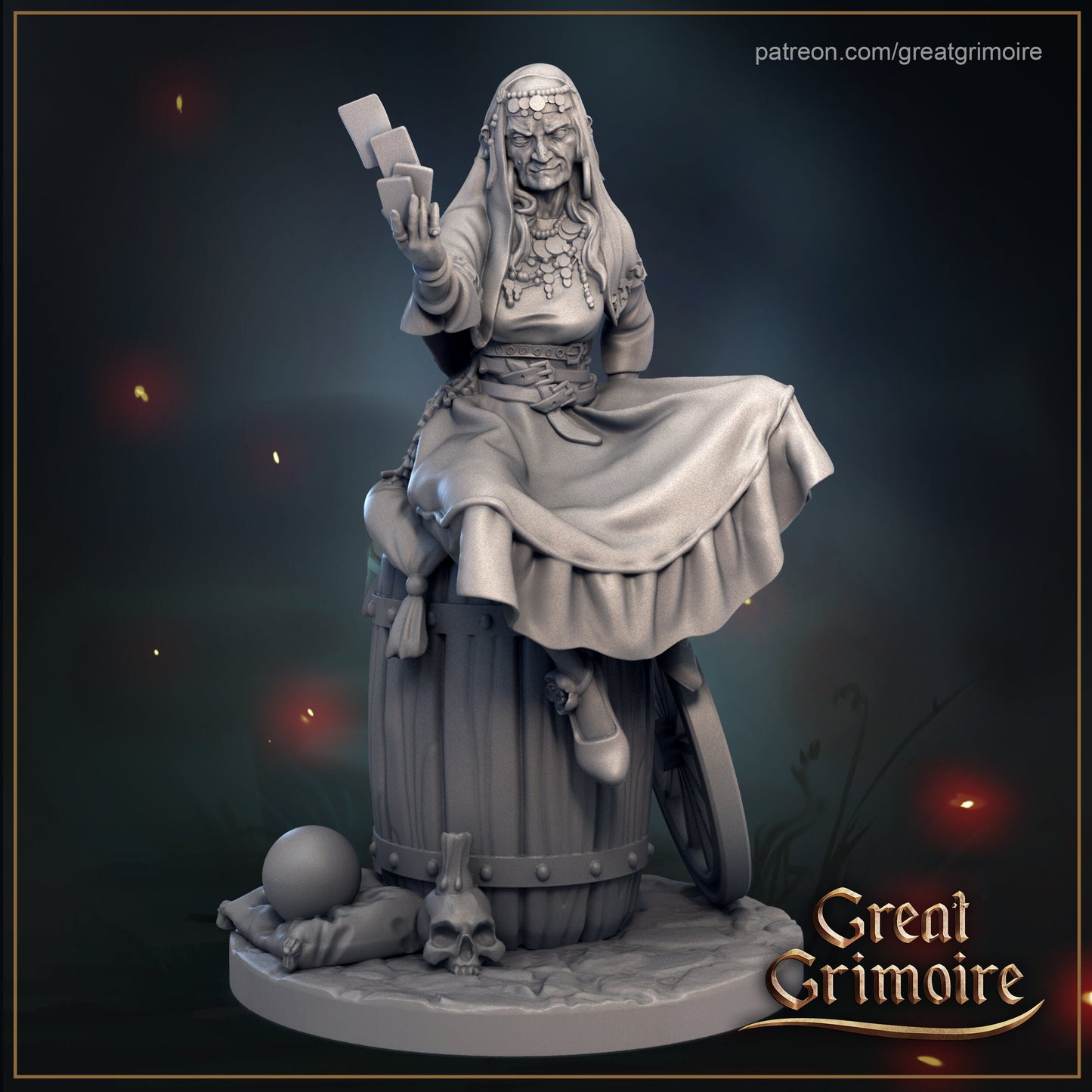 Madame Astra, Hag Painted Model - Great Grimoire Printed Miniature | Dungeons & Dragons | Pathfinder | Tabletop