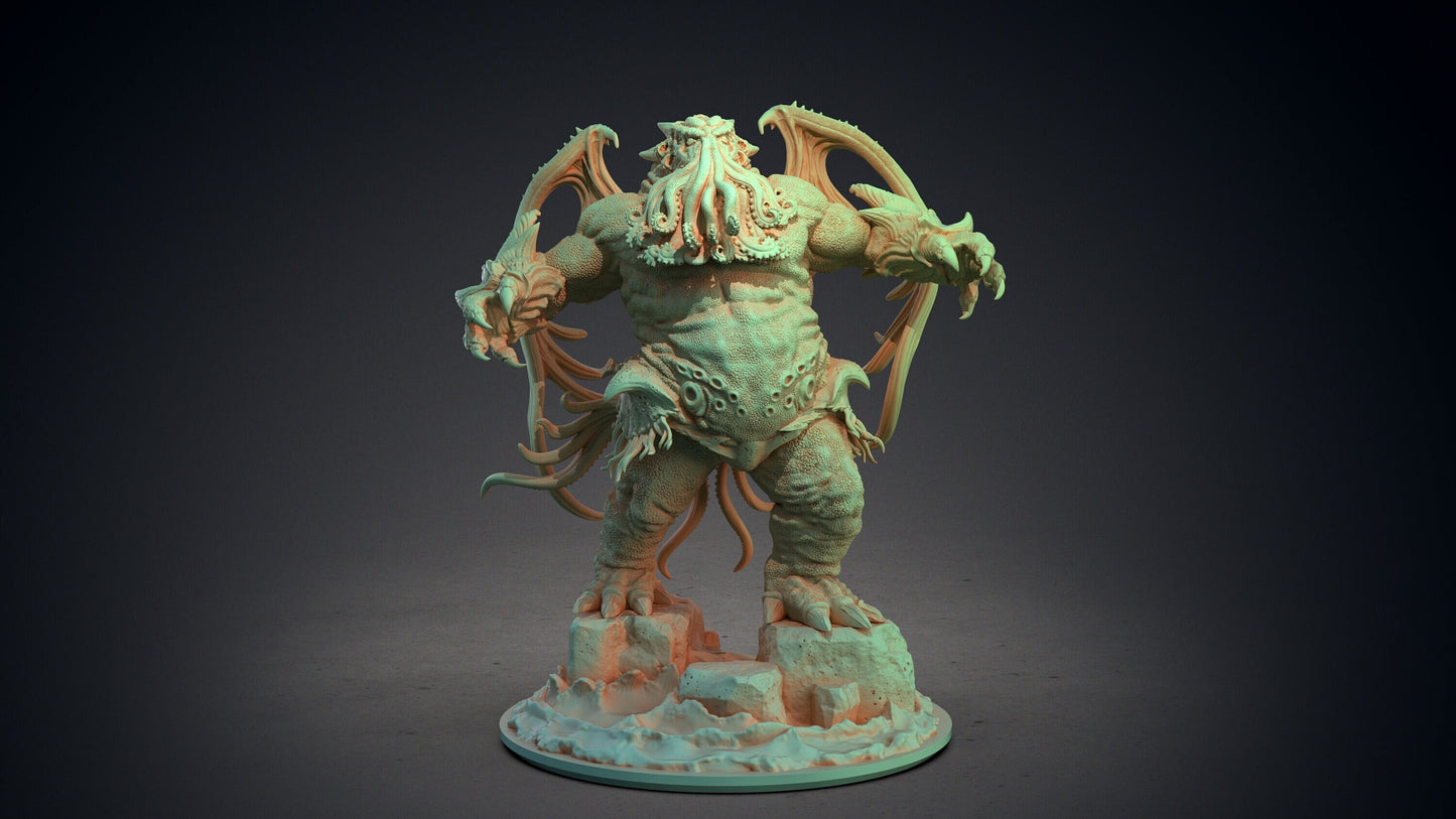 Cthulhu, Old God - Clay Cyanide Printed Miniature | Dungeons & Dragons | Pathfinder | Tabletop