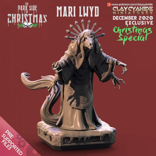 Mari Lwyd - Clay Cyanide Printed Miniature | Dungeons & Dragons | Pathfinder | Tabletop