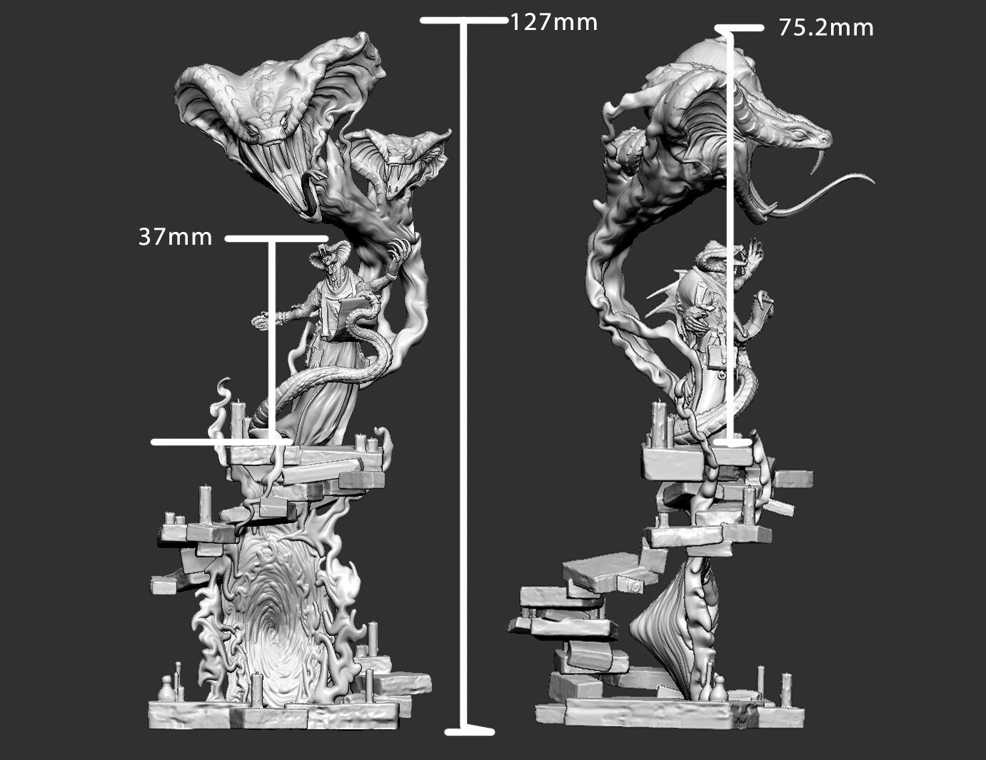 Occult Cobra - Mini Monster Mayhem Printed Miniature | Dungeons & Dragons | Pathfinder | Tabletop