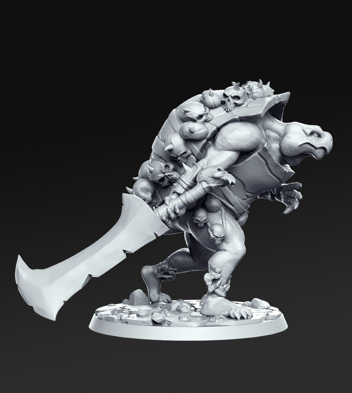 Kurgh. Tortle Warrior - RN Estudio Printed Miniature | Dungeons & Dragons | Pathfinder | Tabletop