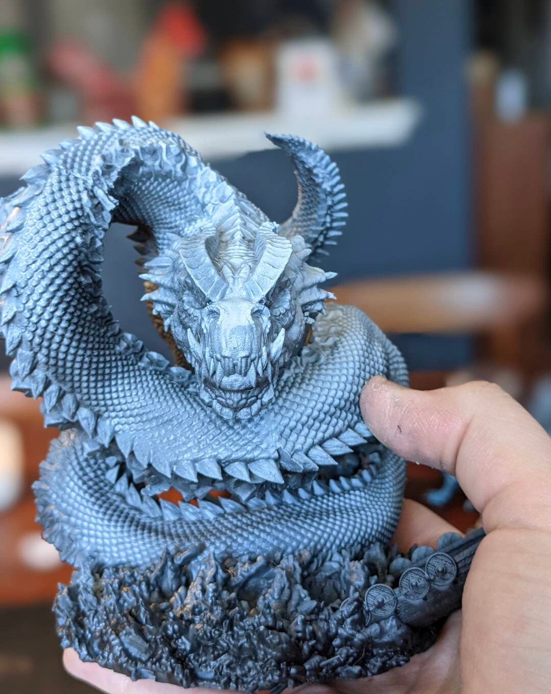 Jormungandr, Nordic Leviathan - Lord of the Print Miniature | Dungeons & Dragons | Pathfinder | Tabletop