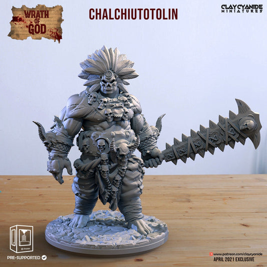 Chalchiutotolin - Clay Cyanide Printed Miniature | Dungeons & Dragons | Pathfinder | Tabletop