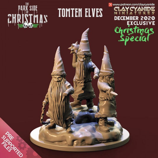 Tomten Elves - Clay Cyanide Printed Miniature | Dungeons & Dragons | Pathfinder | Tabletop