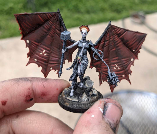 Zadkiel the Fallen Angel Painted Model - Archvillain Games Printed Miniature | Dungeons & Dragons | Pathfinder | Tabletop