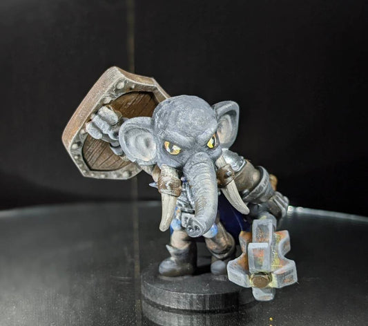 Loxodon Elephant Cleric Painted Model - Dice Heads Printed Miniatures | Dungeons & Dragons | Pathfinder | Tabletop