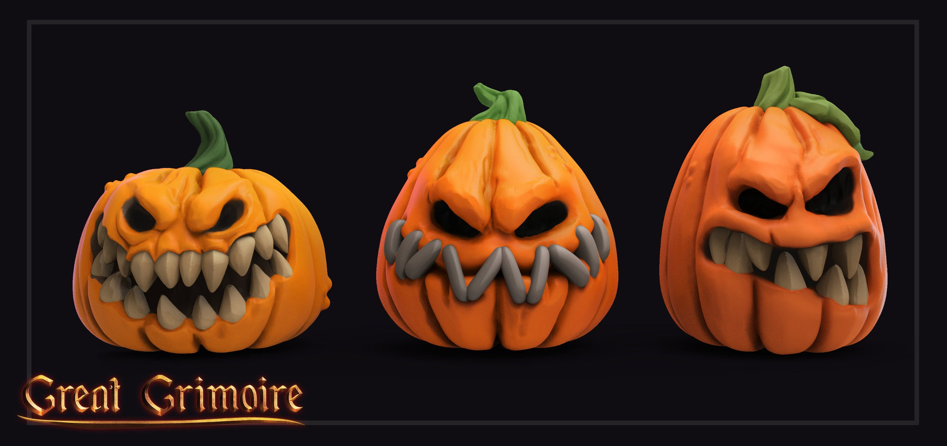 Pumpkins - 3 Great Grimoire Printed Miniatures | Dungeons & Dragons | Pathfinder | Tabletop