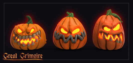 Pumpkins - 3 Great Grimoire Printed Miniatures | Dungeons & Dragons | Pathfinder | Tabletop