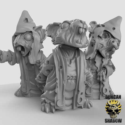 Zombie Mousling Cultists - 3 Duncan Shadow Printed Miniatures | Dungeons & Dragons | Pathfinder | Tabletop