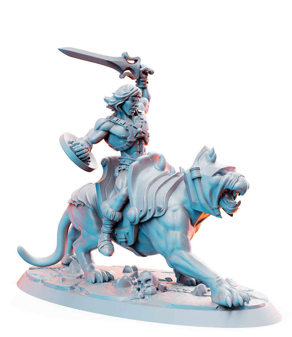 He-Darr on War Tigarr - RN Estudio Printed Miniature | Dungeons & Dragons | Pathfinder | Tabletop