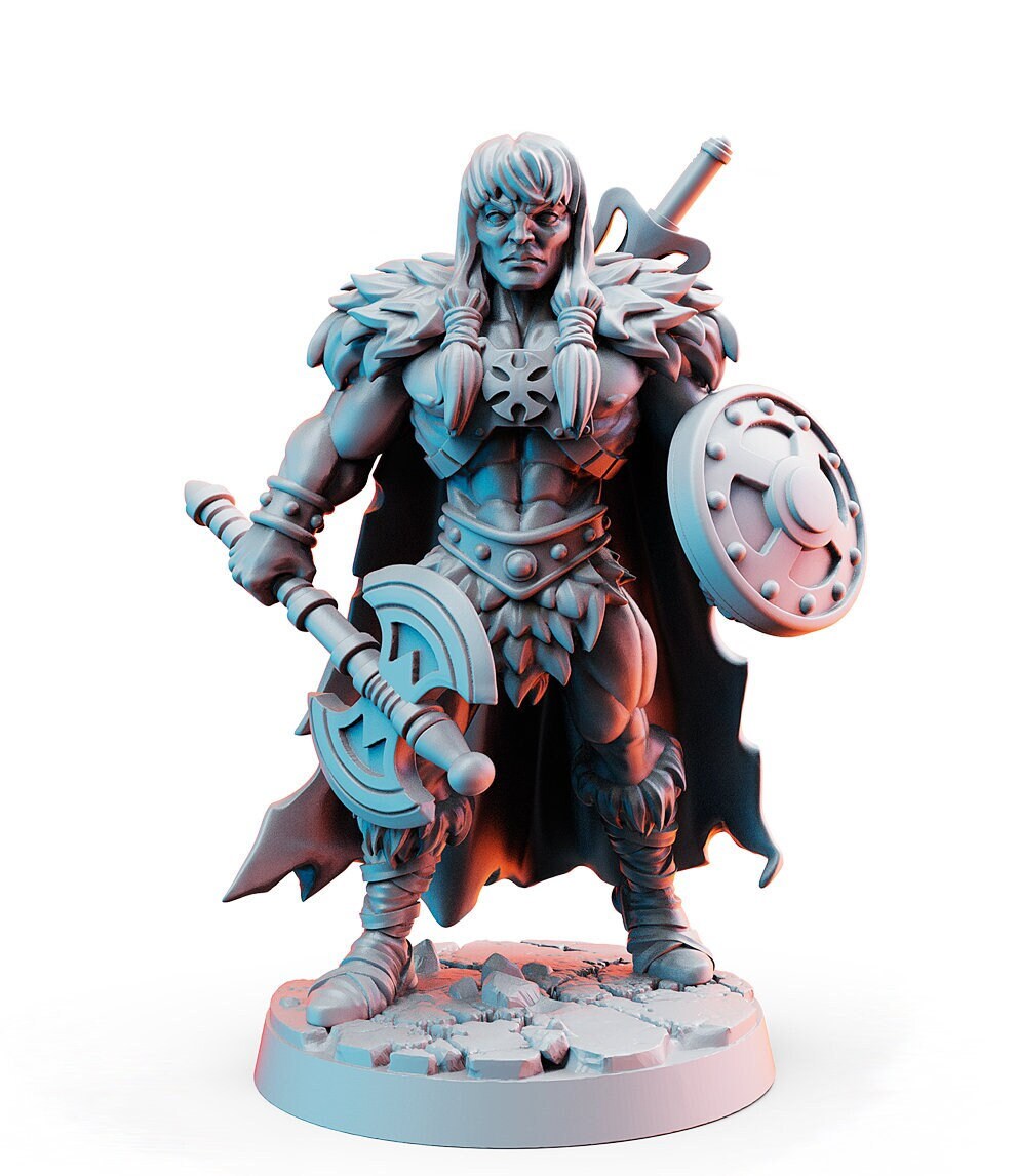 King Kull-Axe - RN Estudio Printed Miniature | Dungeons & Dragons | Pathfinder | Tabletop