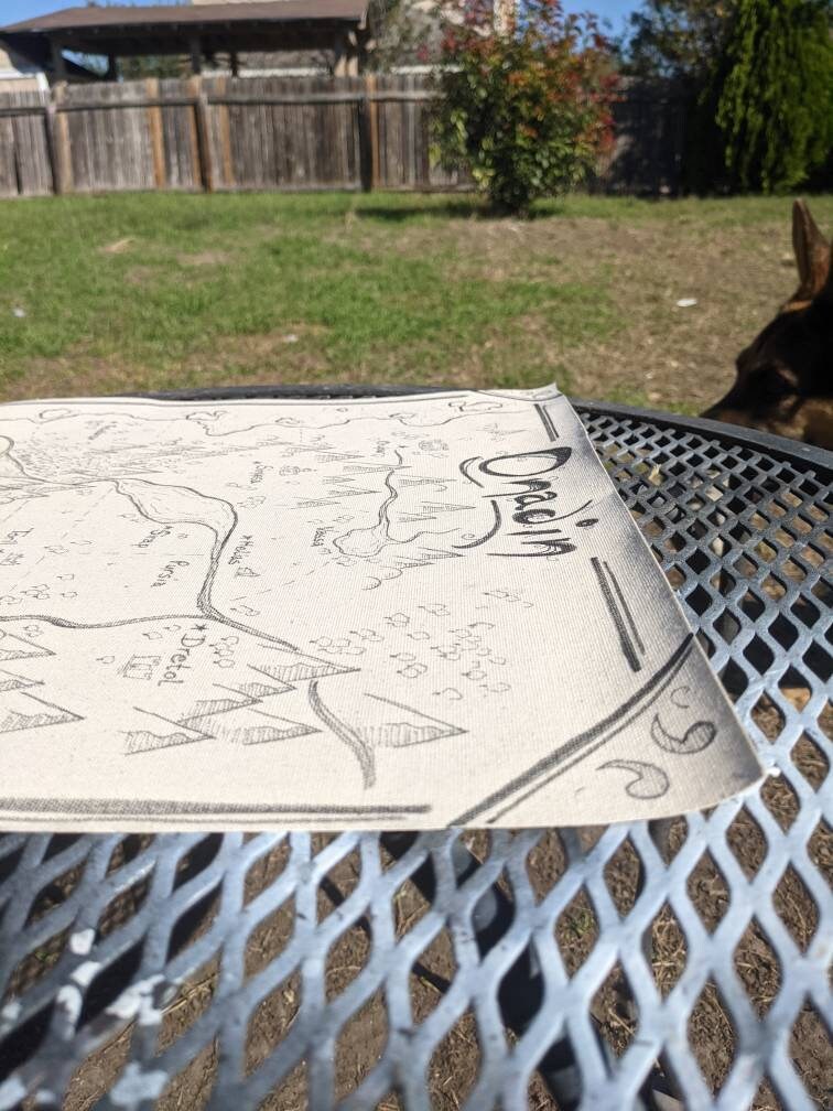 Custom Canvas Fantasy Map - Original Hand Drawn Weathered Fantasy Map for Dungeons & Dragons | Pathfinder | Tabletop RPG