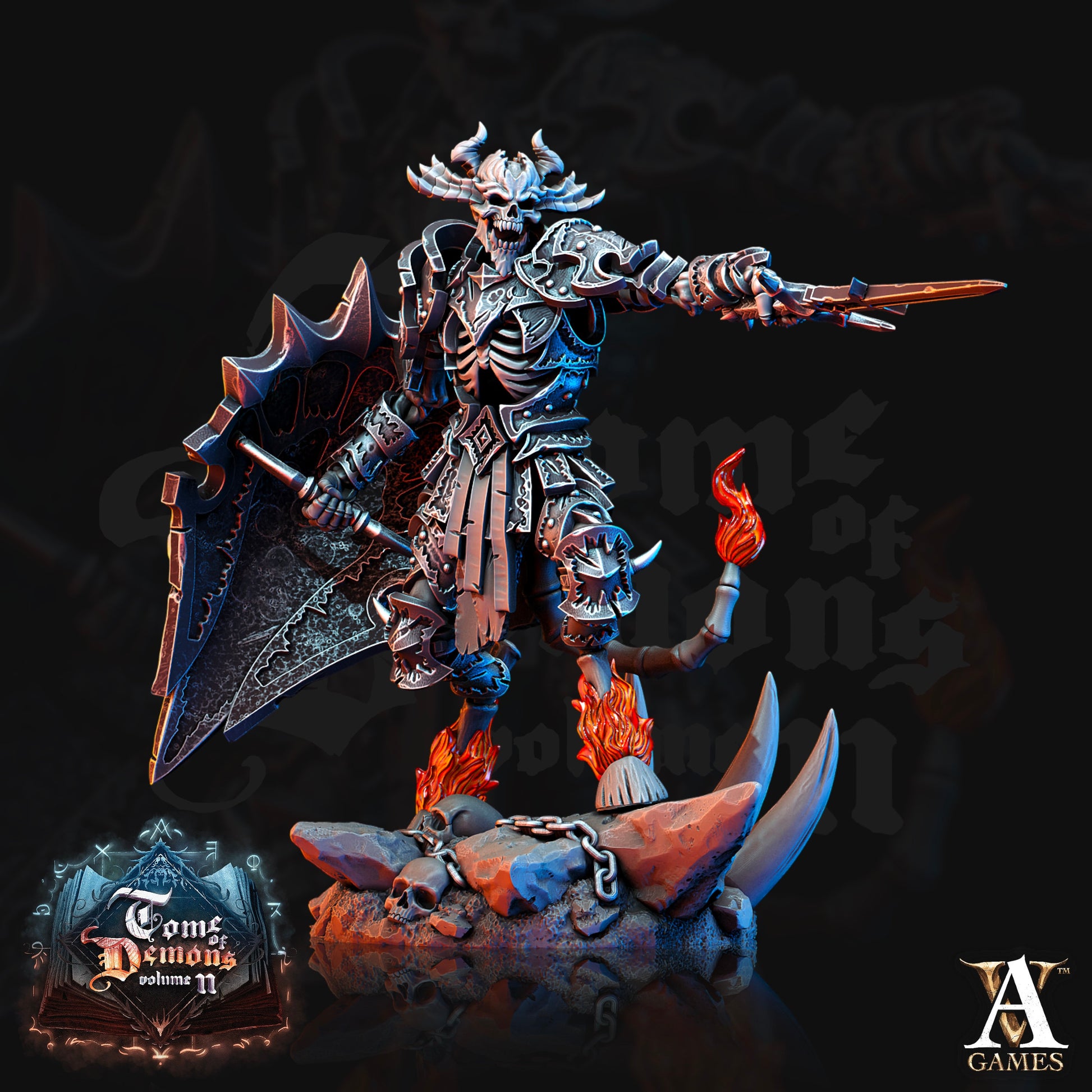 Demon Skulls Bundle - Archvillain Games Printed Miniatures | Dungeons & Dragons | Pathfinder | Tabletop