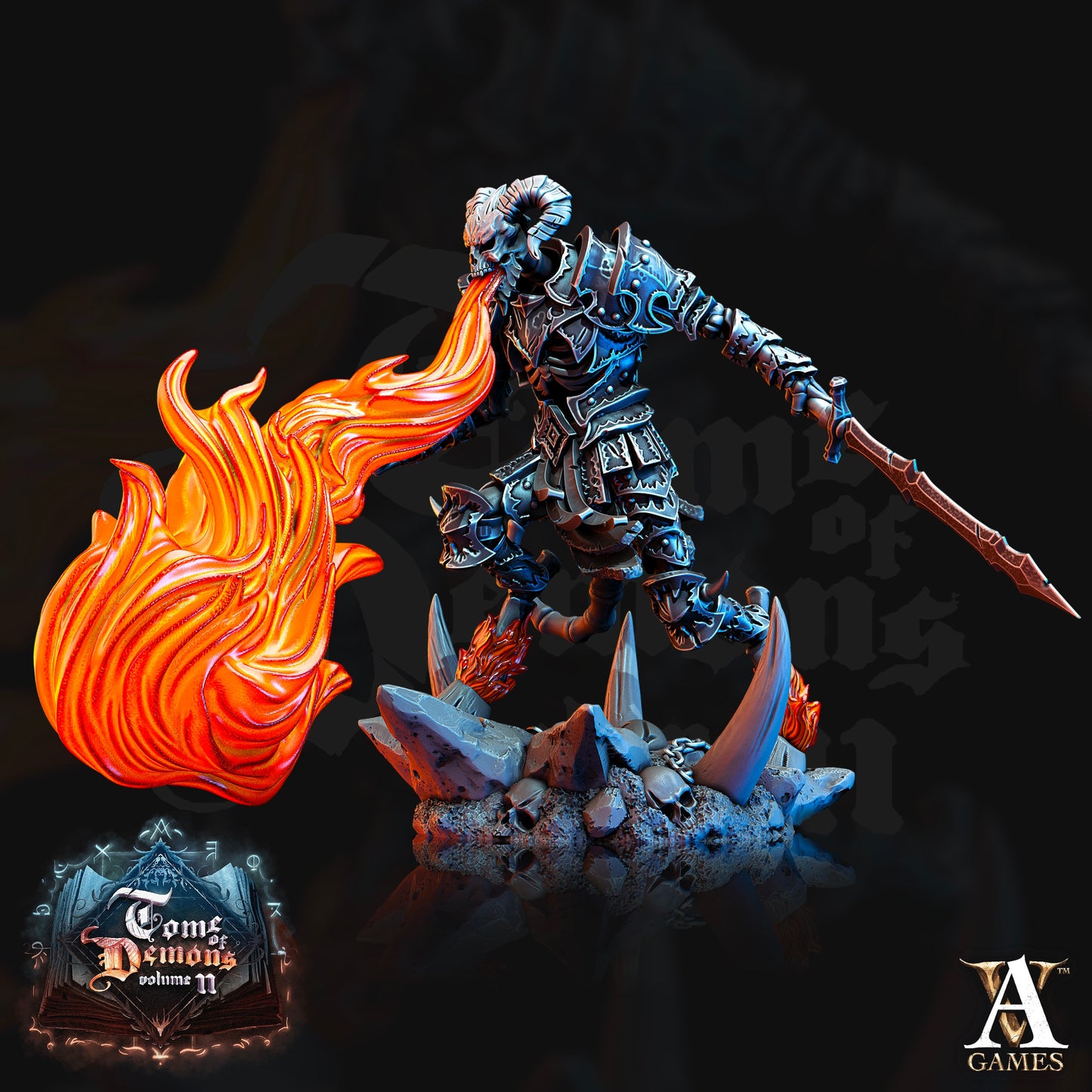 Demon Skulls Bundle - Archvillain Games Printed Miniatures | Dungeons & Dragons | Pathfinder | Tabletop