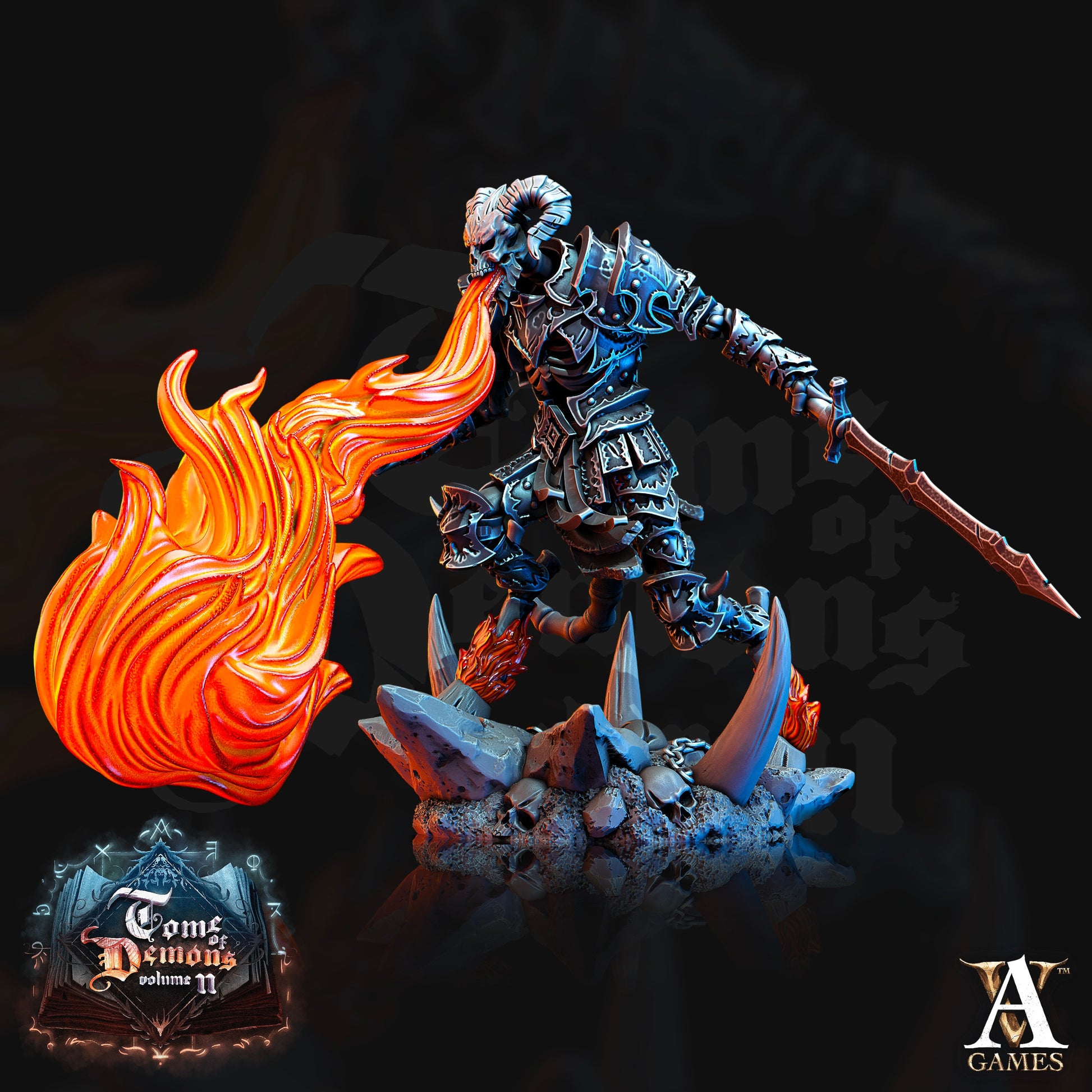 Demon Skulls Bundle - Archvillain Games Printed Miniatures | Dungeons & Dragons | Pathfinder | Tabletop