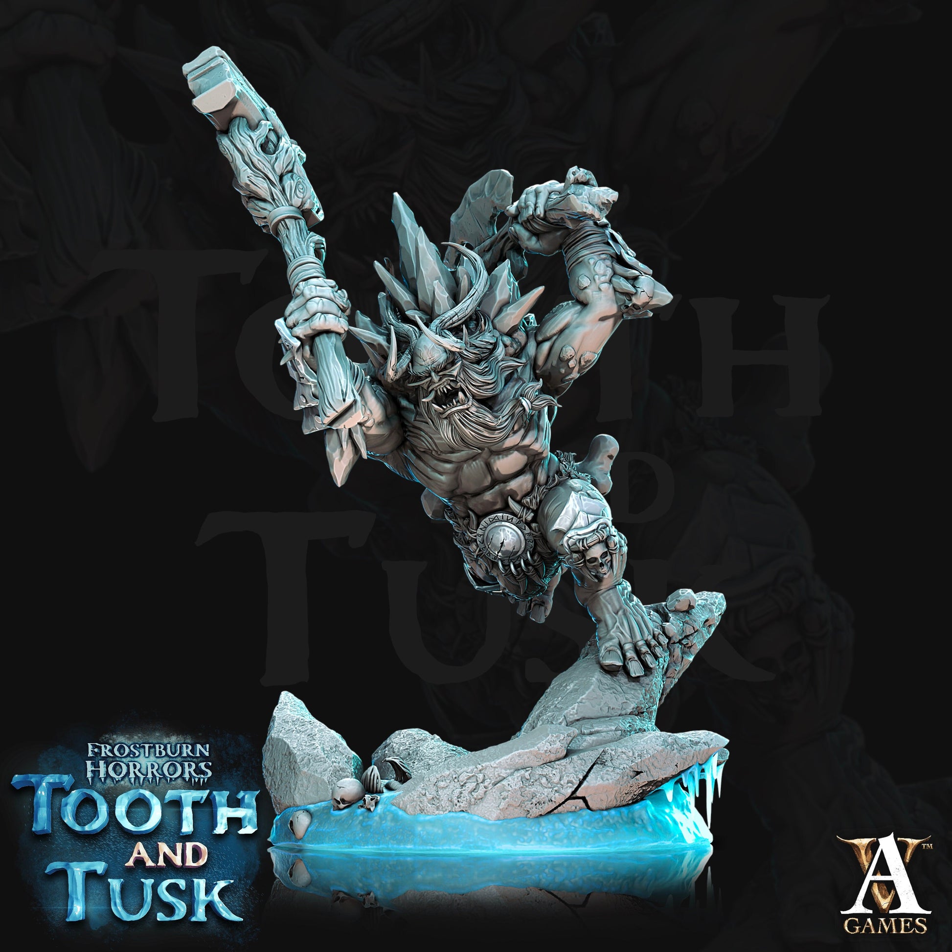 Ice Troll - Archvillain Games Printed Miniatures | Dungeons & Dragons | Pathfinder | Tabletop